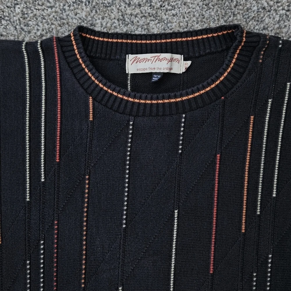 Vintage 90s Norm Thompson 3D Tundra Oversized Grandpa Sweater Coogi Style Medium